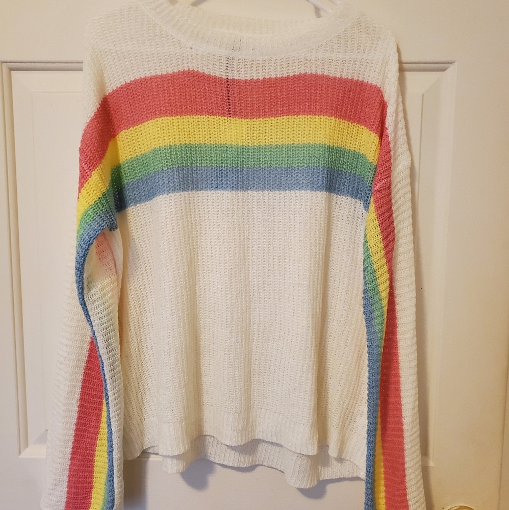 NWT Rainbow ivory knit sweater